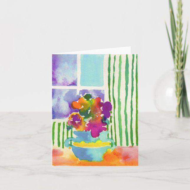 Cartão Window Flowers by Jessie Abrams, Age 11 (Frente)