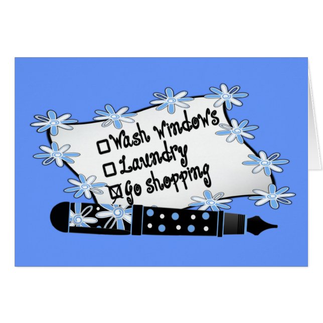 Cartão Windows, lavanderia ou compra! (Frente Horizontal)