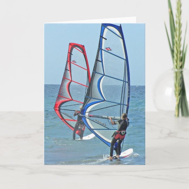 Cartão Windsurfer Trio  Greeting Cards (Frente)