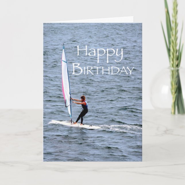 Cartão Windsurfing Birthday (Frente)