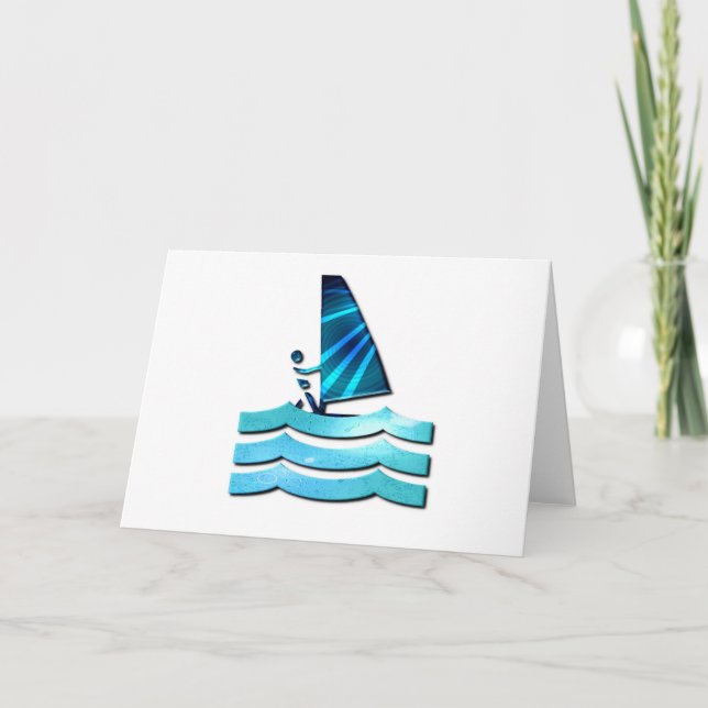 Cartão Windsurfing Design Greeting Card (Frente)