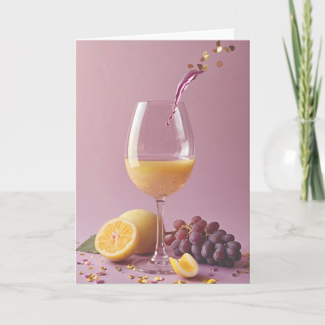 Cartão Wine and Cheers to Another Year (Frente)