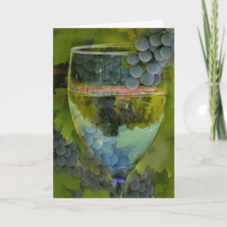 Cartão Wine and Grape Cheers Happy Birthday