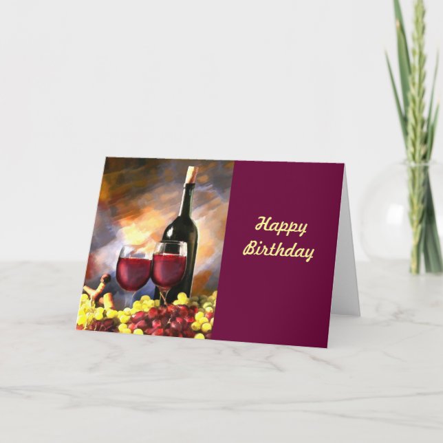 Cartão Wine Before and After Birthday (Frente)