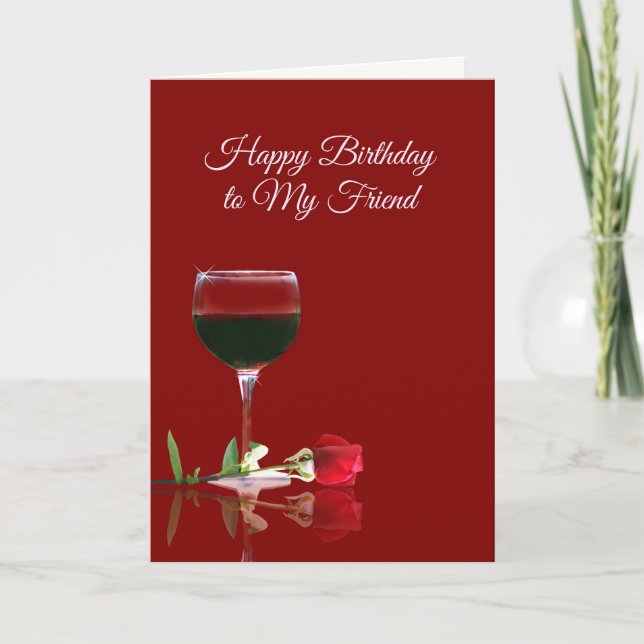 Cartão Wine Birthday Card for Friend (Frente)