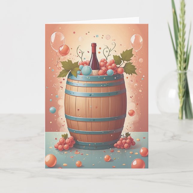 Cartão Wine Birthday Wishes (Frente)