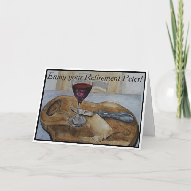 Cartão Wine & Cheese Board Retirement Card, Fine Art (Frente)