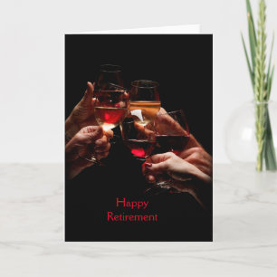 Cartão Wine Glasses Retirement Greeting Card