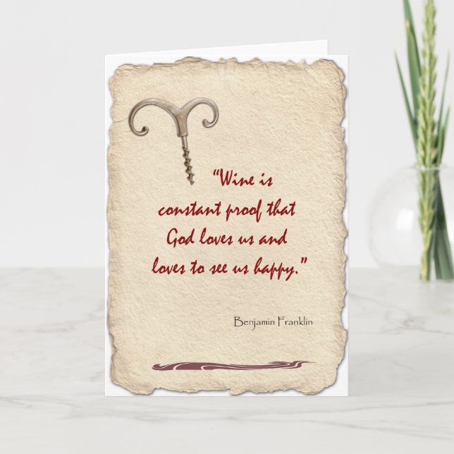 Cartão Wine is Proof (Frente)