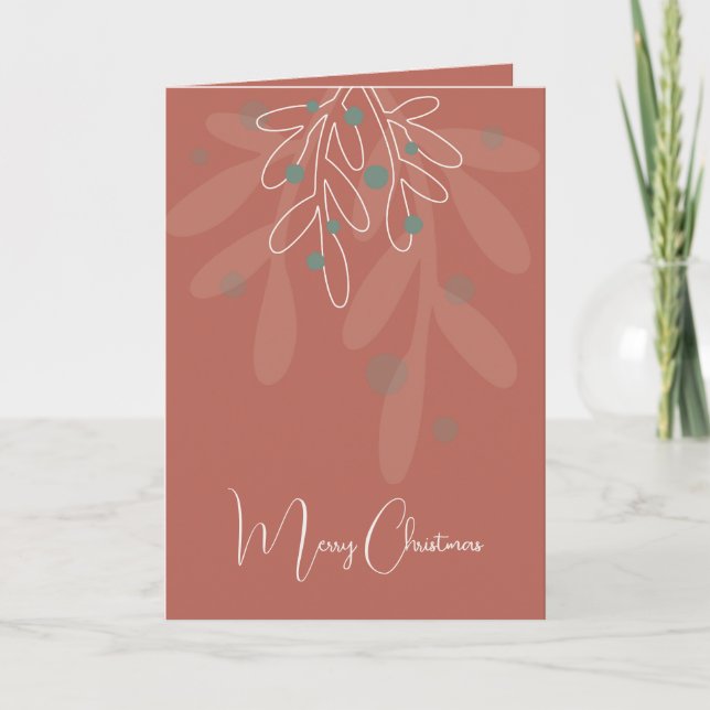 Cartão Wine red Christmas holidays abstract floral (Frente)