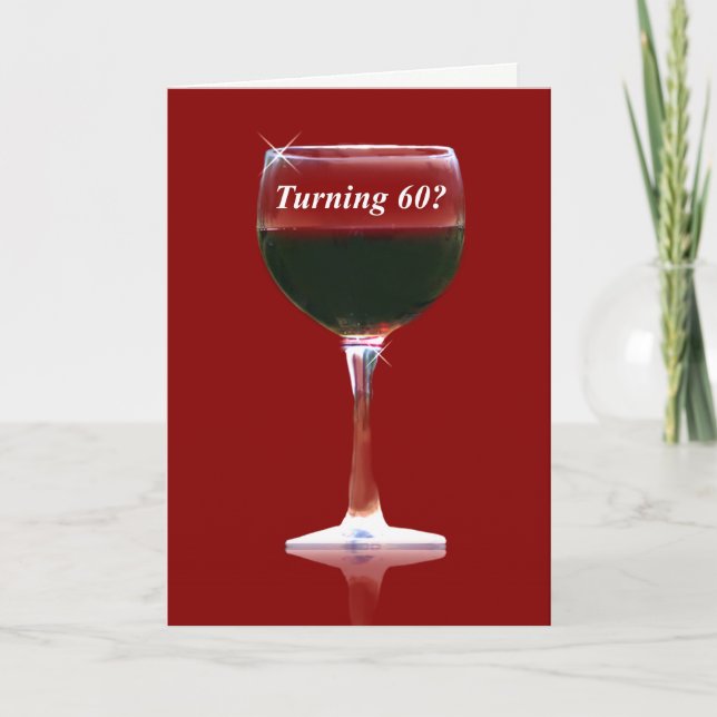 Cartão Wine Themed Happy 60th Birthday Funny Card (Frente)