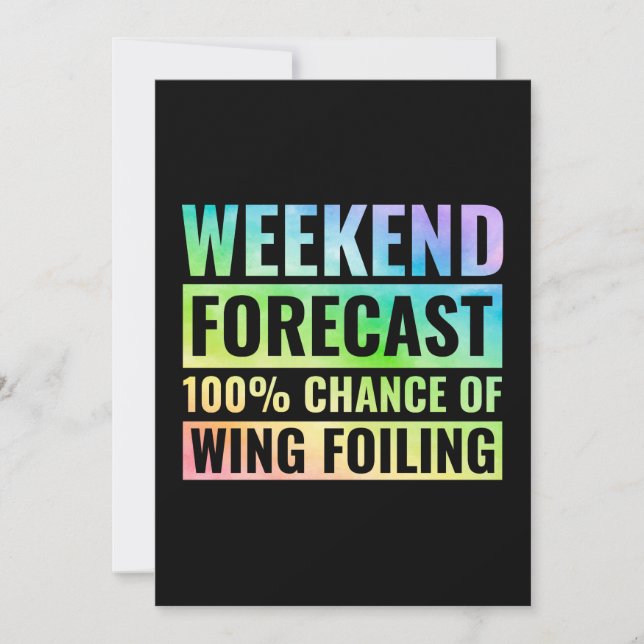 Cartão Wing Foiling Hidrofoil Surf de Navegação (Frente)