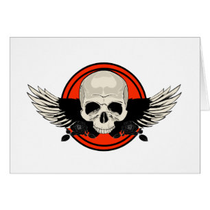 Cartão Wing Skull - LARANJA