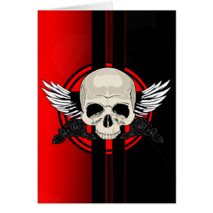 Cartão Wing Skull - RED