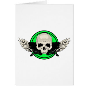 Cartão Wing Skull - VERDE