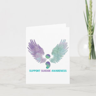 Cartão Wings Semicolon Suporta Sensibilização Suicida Tea