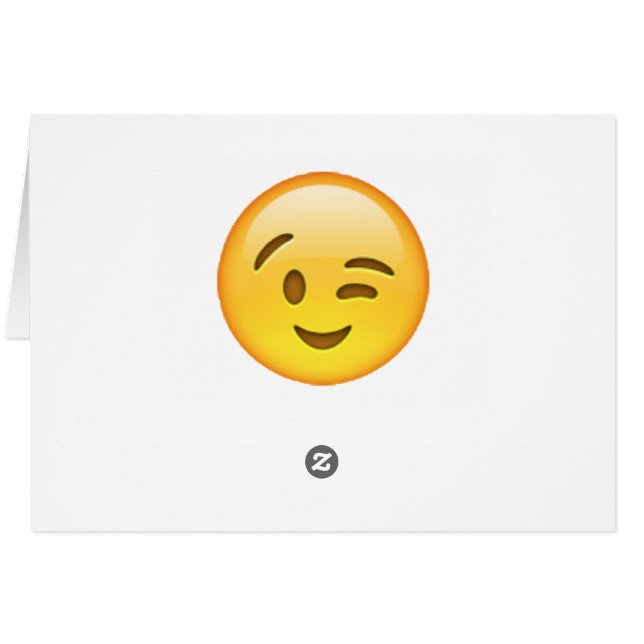 Cartão Winking - Emoji (Verso horizontal)