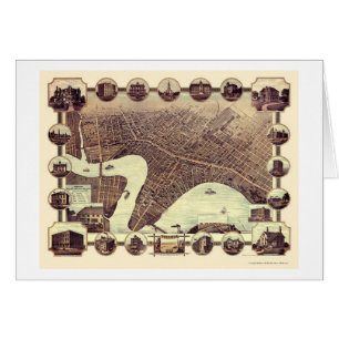 Cartão Winnipeg, MB, mapa panorâmico de Canadá - 1884