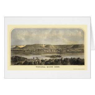 Cartão Winona County, mapa panorâmico do manganês - 1867
