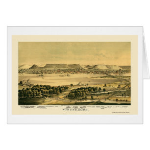 Cartão Winona, mapa panorâmico do manganês - 1867