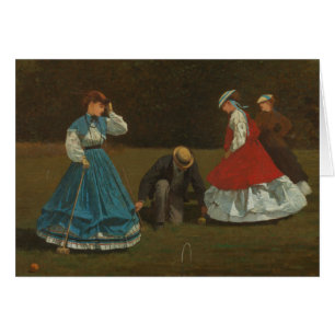 Cartão Winslow Homer - cena do Croquet