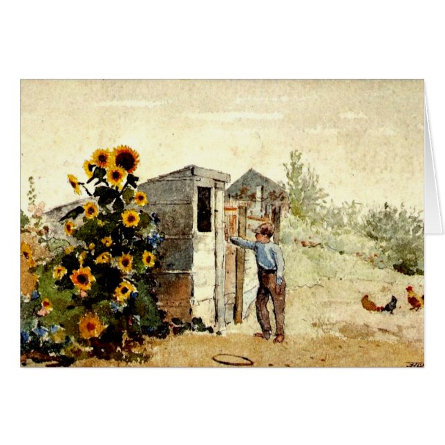 Cartão Winslow Homer - Quintal, Verão (Frente Horizontal)