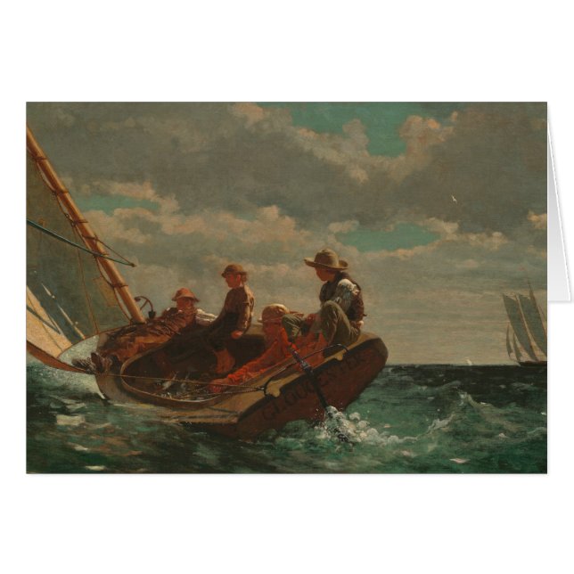 Cartão Winslow Homer - Respirando (Um Vento Justo) (Frente Horizontal)