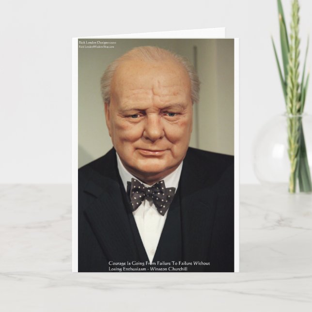 Cartão Winston Churchill Failure Wisdom Quote Gifts (Frente)
