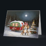 Cartão Winter Beagle Caravan Christmas Adventure<br><div class="desc">Adotar a magia de uma noite de inverno nevada enquanto uma caravana desliza graciosamente através da paisagem iluminada pela lua. A beleza serena da neve escutadora e o brilho encantador da lua criam uma cena cativante,  prometendo uma aventura inesquecível de Natal cheia de calor,  alegria e memórias queridas.</div>