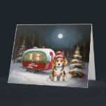 Cartão Winter Beagle Caravan Christmas Adventure<br><div class="desc">Adotar a magia de uma noite de inverno nevada enquanto uma caravana desliza graciosamente através da paisagem iluminada pela lua. A beleza serena da neve escutadora e o brilho encantador da lua criam uma cena cativante,  prometendo uma aventura inesquecível de Natal cheia de calor,  alegria e memórias queridas.</div>