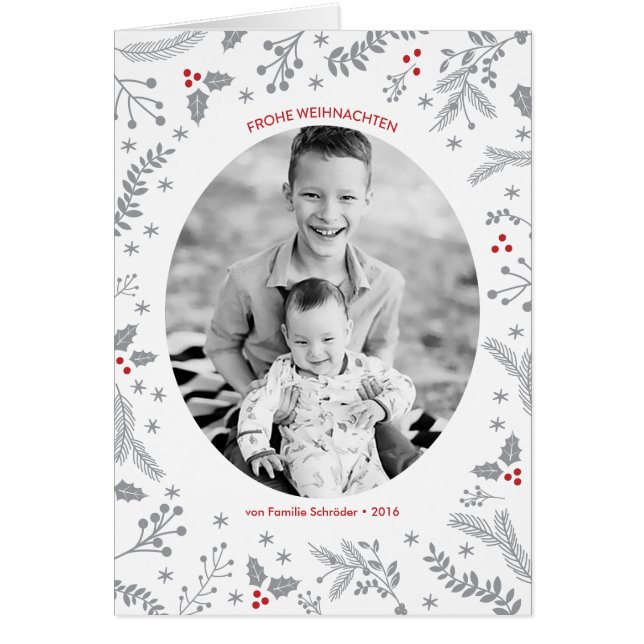 Cartão Winter-Beeren-Weihnachtsfeiertags-Gruß (Frente)