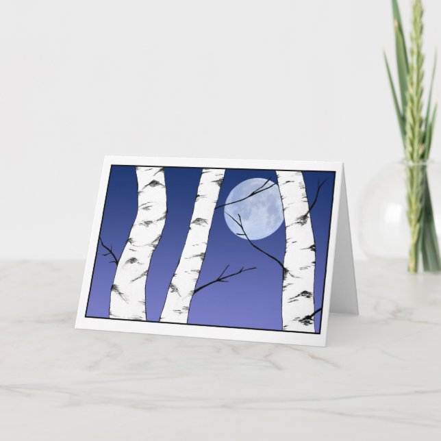 Cartão Winter Birches Solstice/Yule card (Frente)
