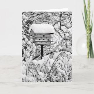 Cartão Winter Birdhouse