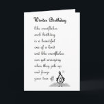 Cartão Winter Birthday - a funny Birthday Poem<br><div class="desc">A Birthday Card featuring a bad poem and illustration about how birthdays are like snowflakes (in more ways than one).</div>