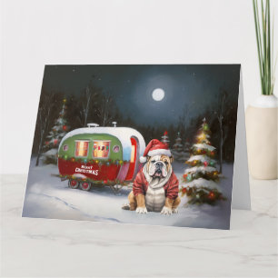 Cartão Winter Bulldog Caravan Christmas Adventure