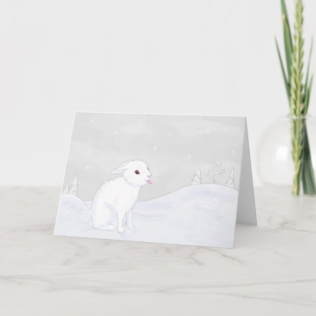 Cartão Winter Bunny Folded Card (Frente)