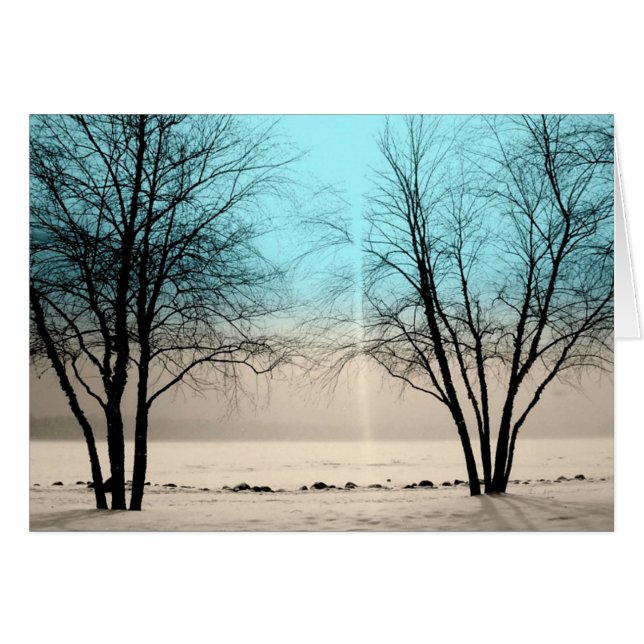 Cartão WINTER CARD: Lake Harriet, "Dusk", Mpls., MN_ (Frente Horizontal)