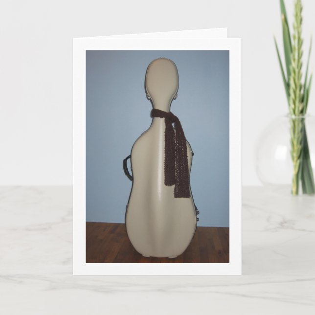 Cartão Winter Cello greeting card (Frente)