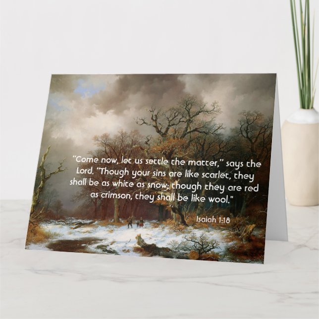 Cartão Winter Forest Isaiah Scripture Salvation Big Card (Frente)