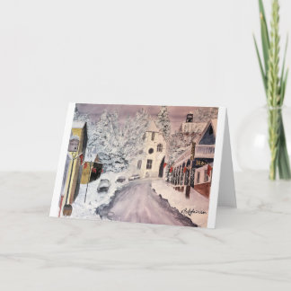 CARTÃO WINTER IN NEVADA CITY CA, WATERCOLOUR,