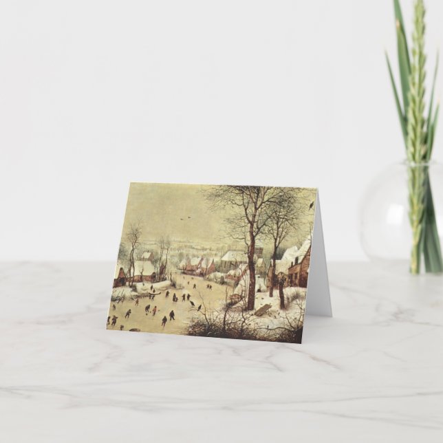 Cartão Winter Landscape with a Bird Trap - 1565 (Frente)