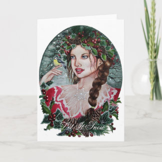 Cartão Winter maiden Christmas greeting card