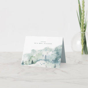 Cartão Winter Mystère Wedding Obrigado Folheto