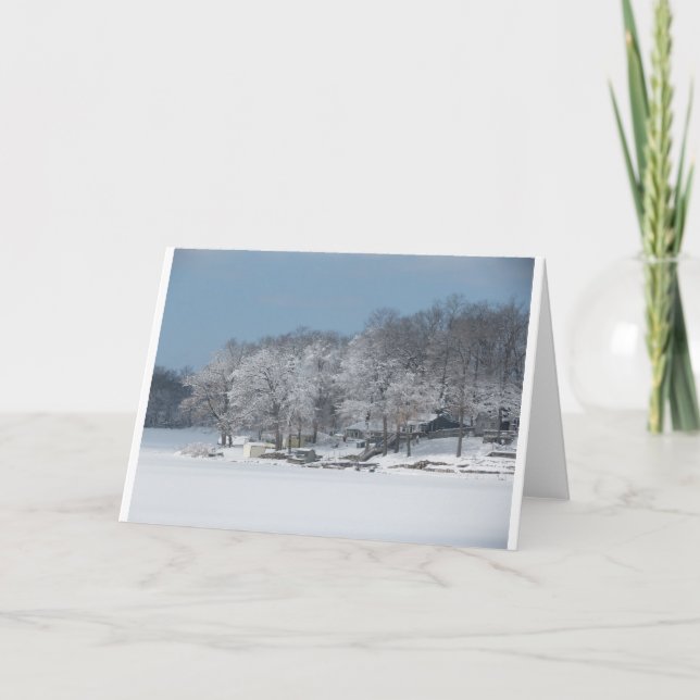 Cartão Winter on Pine Lake #3 (Frente)