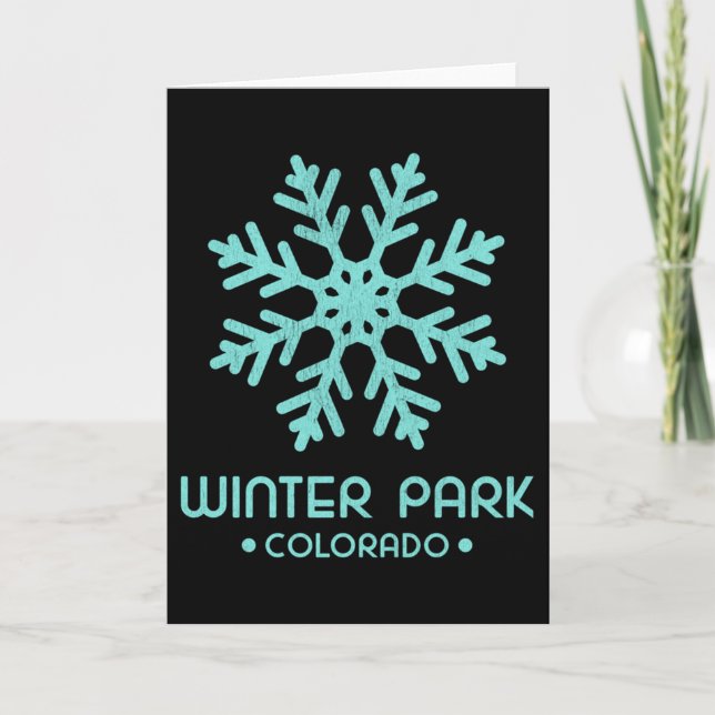 Cartão Winter Park Colorado Skiing Long Sleeve Ski Tee  (Frente)