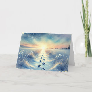 Cartão Winter Pet Sympathy Watercolor Card