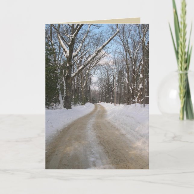 Cartão Winter Road Photography Greeting Card (Frente)