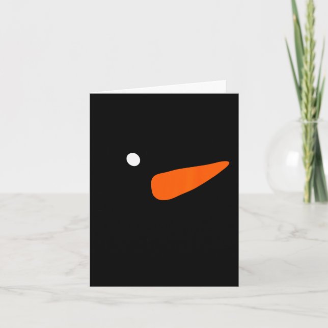 Cartão Winter Snowman Face Wink Eye Christmas Xmas For Gi (Frente)