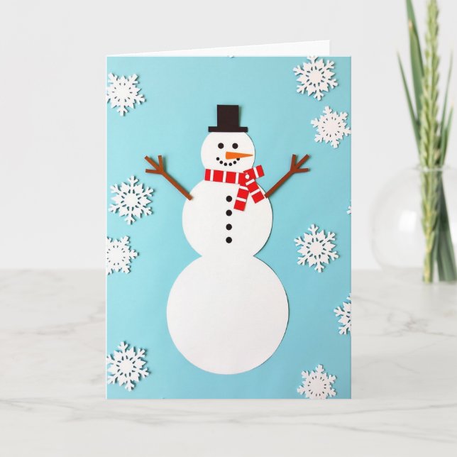 Cartão Winter Snowman Greeting Card (Frente)