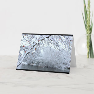 Cartão Winter Snowy River Scene All Occasion